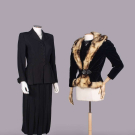 IRENE SKIRT SUIT &amp; FUR-TRIMMED VELVET JACKET, USA, 1930s &amp; 1950s
