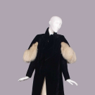 BLACK VELVET &amp; FOX EVENING COAT, 1930s
