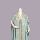 EMBROIDERED BLUE WOOL EVENING CLOAK, 1898