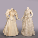 PATTERNED SILK GOWN &amp; COTTON WRAPPER, 1896 &amp; 1900