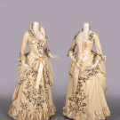 TWO ROCOCO REVIVAL EMBROIDERED DRESSES, 1885