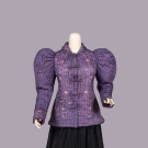  PURPLE SILK QUILTED BED JACKET, C. 1890