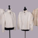  FOUR LINEN COMBING JACKETS OR HABIT SHIRTS, USA, EARLY 19TH C