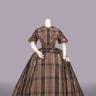 PLAID SILK TAFFETA DRESS &amp; PELERINE, C. 1858