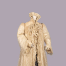 CREAM CHANTILLY LACE &amp; SILK WINTER OPERA COAT, PARIS, c. 1898