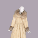GLAMOROUS CREAM MINK COAT W/ FOX TRIM, C. 1970