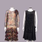 PRINTED SILK CREPE &amp; DEVORE VELVET PARTY DRESSES, 1926-1928