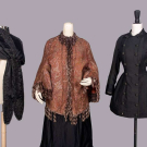 SILK CAPELET, PAISELY DOLMAN &amp; WOOL RIDING JACKET, 1855-1885