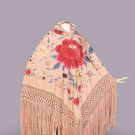 HAND EMBROIDERED SILK CANTON SHAWL, 1930s