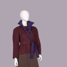 HALSTON 3-PC WOOL COLORBLOCK ENSEMBLE, USA, C. 1980
