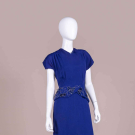 DUBARRY SAPPHIRE BLUE PEPLUM GOWN, 1940s