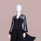 ADELE SIMPSON CHIFFON COCKTAIL DRESS, 1980s
