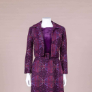 PURPLE BROCADE &amp; VELVET 2-PC ENSEMBLE, 1970s