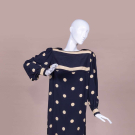 ADELE SIMPSON SILK POLKA DOT DRESS, 1980s