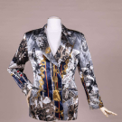 BYBLOS COLLAGE PRINTED SATIN BLAZER, C. 1980s