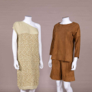 ASYMETRICAL KNIT DRESS &amp; SASSON SUEDE ENSEMBLE, 1980s