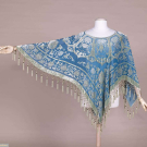 CERULEAN VELVET BURNOUT SHAWL, C. 1990s