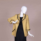 ADELE SIMPSON MUSTARD &amp; BLACK LINEN ENSEMBLE, C. 1960