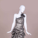 JESSICA MCCLINTOCK SILVER LAME’ PARTY DRESS, 1990s