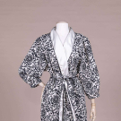 OSCAR DE LA RENTA PATTERNED SILK ROBE, 1990s