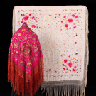 TWO EMBROIDERED SILK CANTON SHAWLS, 1920s - 1930s