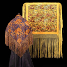 TWO PATTERNED VELVET SHAWLS, 1920s