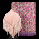 TWO LAME OR DEVORE SILK SHAWLS, 1920s