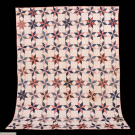 RED, WHITE &amp; BLUE STAR QUILT, USA, C. 1860s