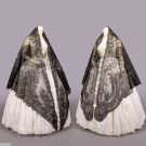 TWO FINE CHANTILLY LACE SHAWLS, FRANCE, C. 1855 - 1860