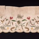 FRANCISCAN KNOT &amp; SATIN STITCH EMBROIDERED SILK APRON, 1730s