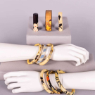 COLLECTION OF ART DECO EARLY PLASTIC BANGLES &amp; ACCESSORIES, 1920s - 1930s