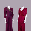  EMBELLISHED HOSTESS GOWN &amp; FRINGED EVENING ENSEMBLE, C. 1940