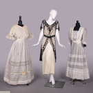 THREE EMBROIDERED PARTY OR TEA DRESSES, 1910-1913