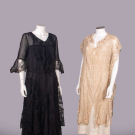 CHIFFON EVENING GOWN &amp; EMBROIDERED TABBARD, c. 1925-1930