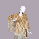 FRINGED SILK VELVET JACKET &amp; LILAC SILK NEGLIGEE, NEW YORK, 1920s &amp; 1940s