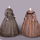TWO SILK OR WOOL DAY DRESSES, C. 1847 &amp; C. 1855