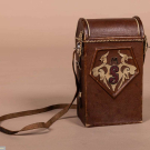ANTIQUE LEATHER CAMERA CASE W/ RAWHIDE TRIM, EARLY 20TH C