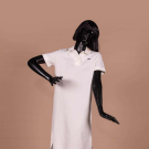 LACOSTE WHITE PIQUE TENNIS DRESS, 1970s