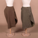 TWO TWEED OR TWILL RIDING HABIT SKIRTS, MID 20TH C