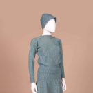 3-PIECE BLUE-GREEN MARL KNIT ENSEMBLE, 1930s