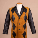 LEATHER &amp; SUEDE DIAMOND CUTOUT SPORT COAT, 1960s