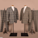 TWO WELL-TAILORED PLAID WOOL SUITS, 1970s