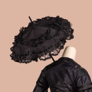 BLACK CARRIAGE PARASOL, 1850s
