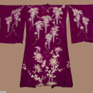 EMBROIDERED WISTERIA MOTIF KIMONO, EARLY 20TH C