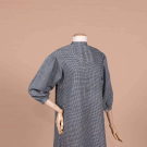 INDIGO CHECKED WORK SMOCK, EARLY 20TH C