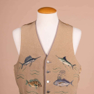 BROOKS BROTHERS PETIT POINT FISH VEST, 1956