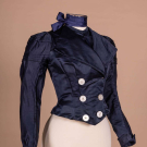 BLUE SILK SATIN BODICE, c. 1891