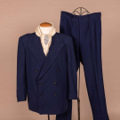 NAVY WOOL ASSEMBLED SUIT, 1950s