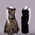 TWO VELVET OR LAME’ EVENING DRESSES, 1950s