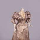 MAUVE SATIN EVENING DRESS, NEW YORK, C. 1895
